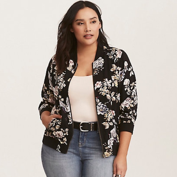 torrid floral bomber jacket